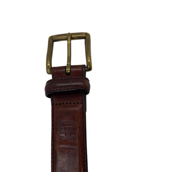 Vintage solid brass leather Fossil Twisted Braid Brown Belt Size 34 - Picture 12 of 16